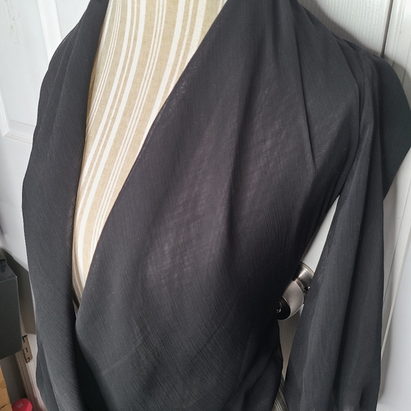 Know Style Sheer open front black body suit - Picture 4 of 7